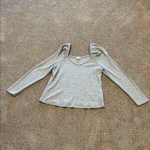 a.n.a Light Gray Long Sleeve Top
